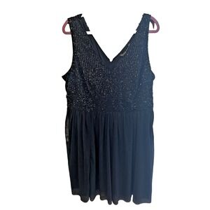 Sequin Party Dress Black Sleeveless V Neck Cocktail Evening Plus‎ Size